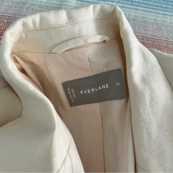 Everlane The Oversized Linen Cotton Blazer Womens 16 Bone Cream - Picture 10 of 15